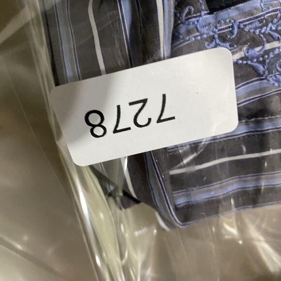 7 Diamond Button UP Shirt Men's XL Gray Blue Striped - Picture 9 of 9